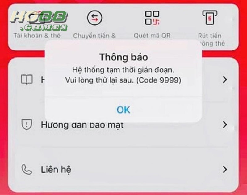 Liên hệ đến đội ngũ CSKH nếu gặp lỗi giao dịch