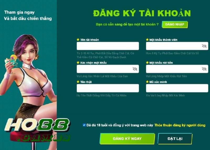 Điền thông tin cá nhân vào biểu mẫu đăng ký