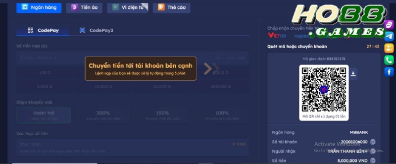 Thủ tục gửi tiền vào ví game qua ngân hàng địa phương nhanh chóng, an toàn