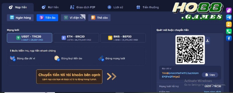 Người chơi chọn giao dịch gửi tiền qua tiền ảo để sớm được nhà cái phê duyệt