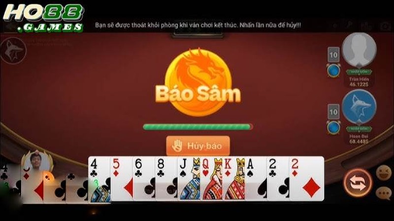 Người chơi chỉ nên báo sâm khi chắc chắn không ai chặn được bài mình